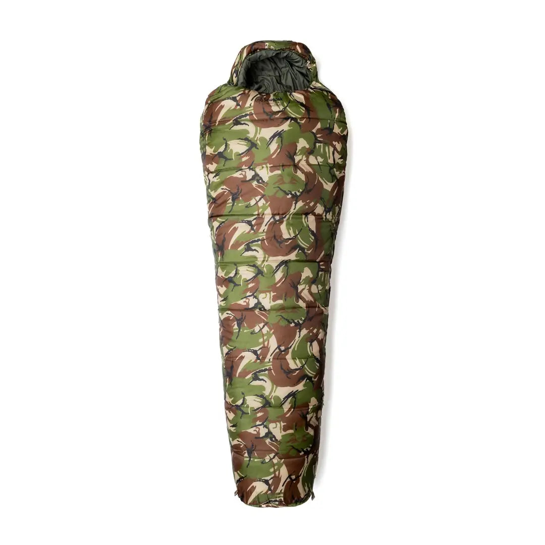 Camouflage Snugpak Sleeper Zero mummy sleeping bag for cozy outdoor adventures