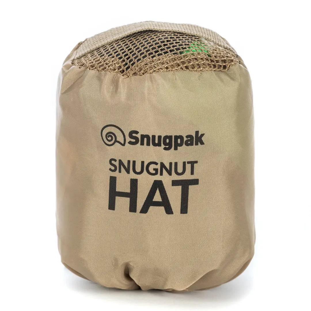 Tan Snugpak Snugnut pouch with mesh top, perfect for extra warmth in sleeping bags