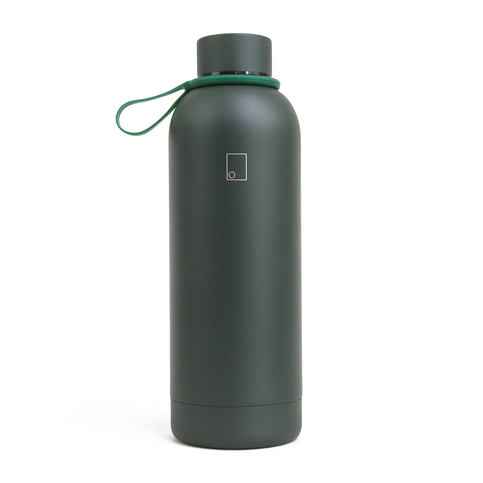 Dark green vacuum water bottle with strap from the Sophos 550ml Vacuum collection