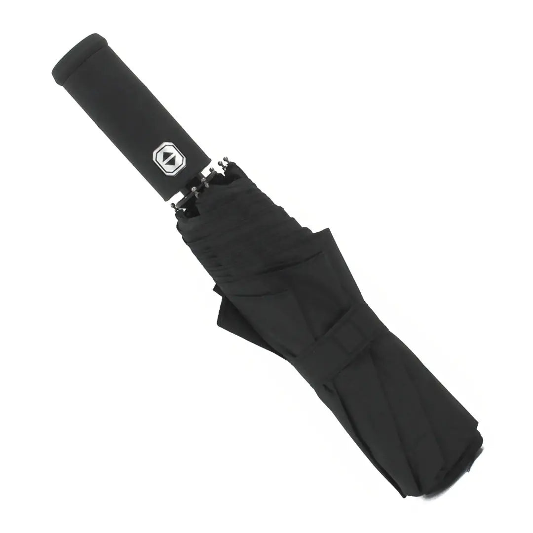 Black folding umbrella with curved handle from Sophos, the ultimate black torch umbrella