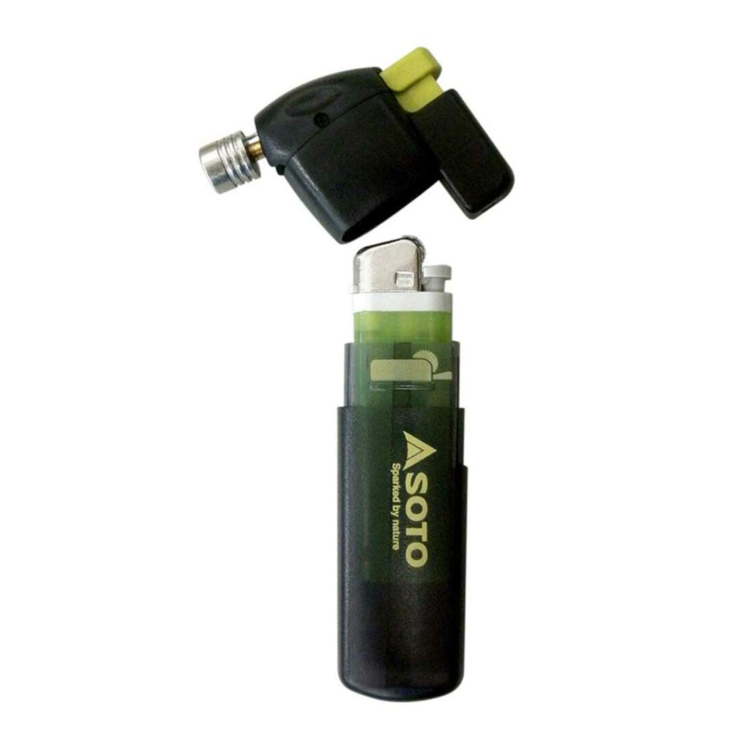 Black Soto Pocket Blow Torch with a sleek flame head and lighter features