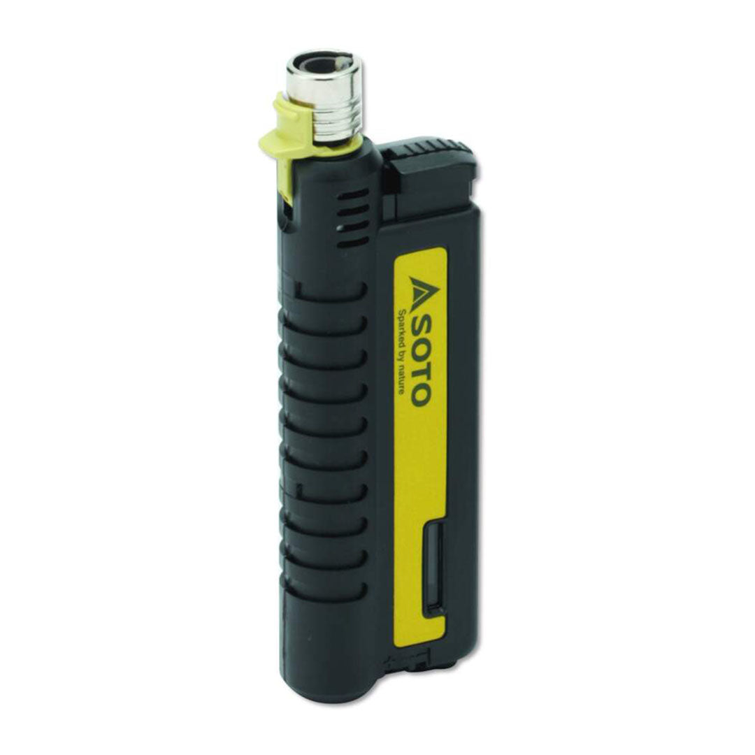 Soto Pocket Blow Torch XT in sleek black and yellow design for portable flame needs