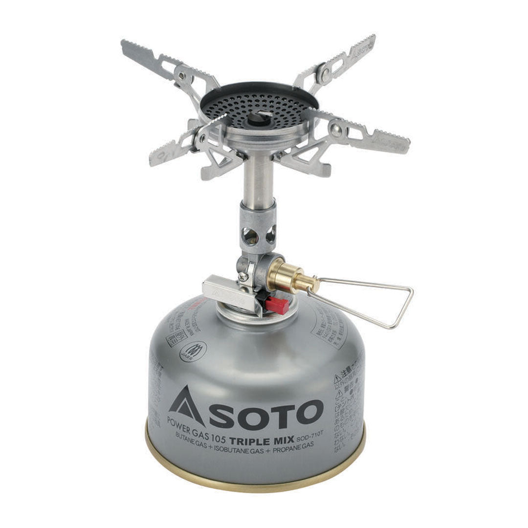 Silver camping stove from Soto Windmaster with 4Flex perfect for outdoor adventures