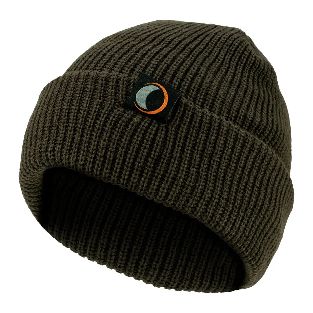 Dark green Speero Bob Hat with a circular logo patch for a stylish winter look