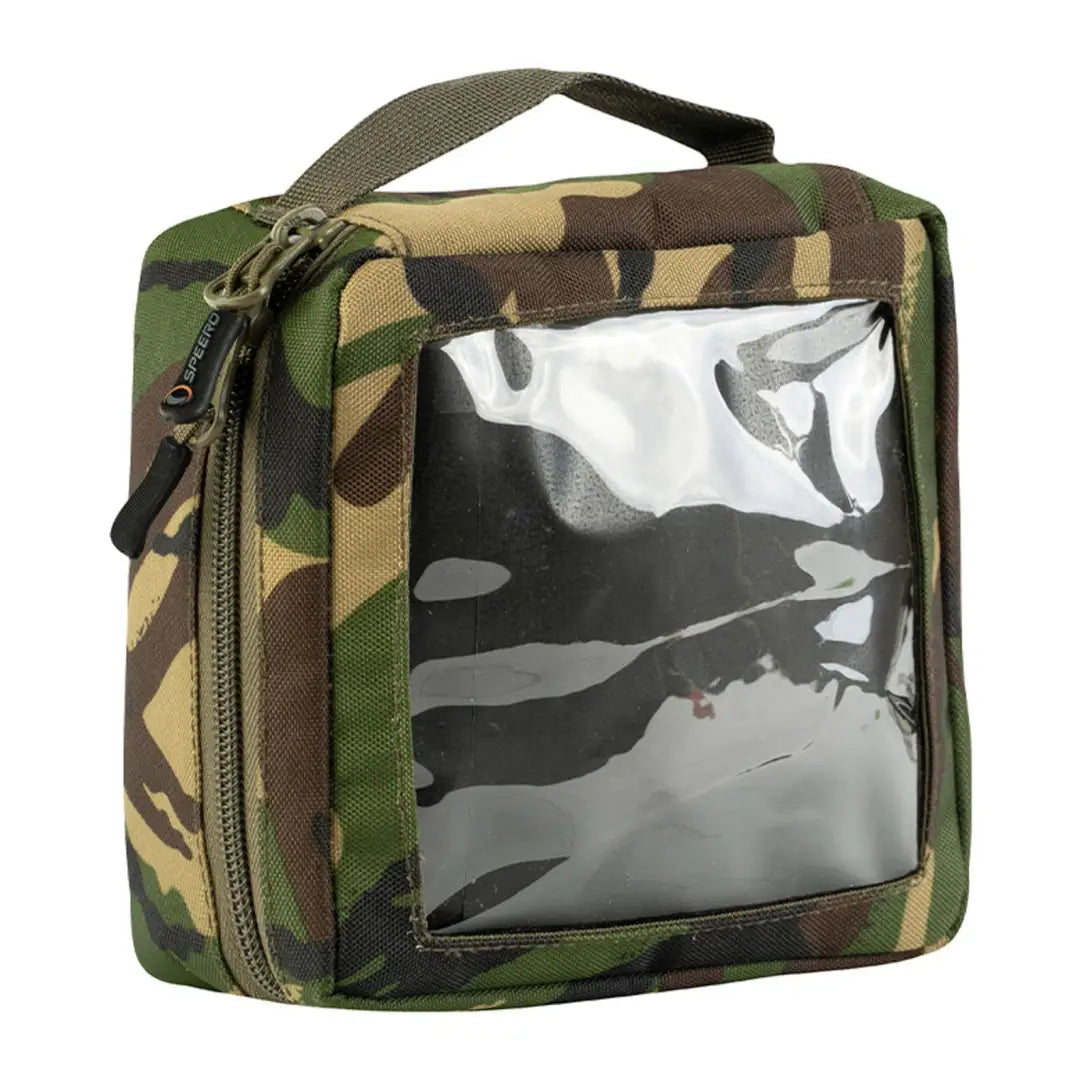 Camouflage storage pouch with clear window for Speero Hook Bait storage and access