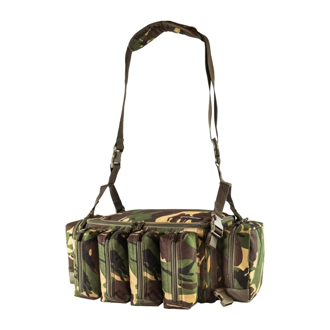 Camouflage tactical Speero Modular Bait Bag with hook bait pockets and adjustable strap