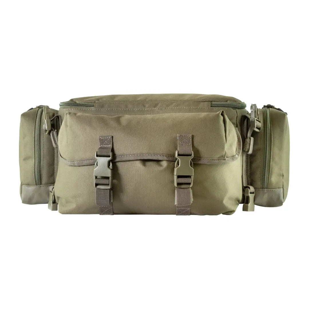 Military-style tactical waist pack for todays carp angler with sized external pockets