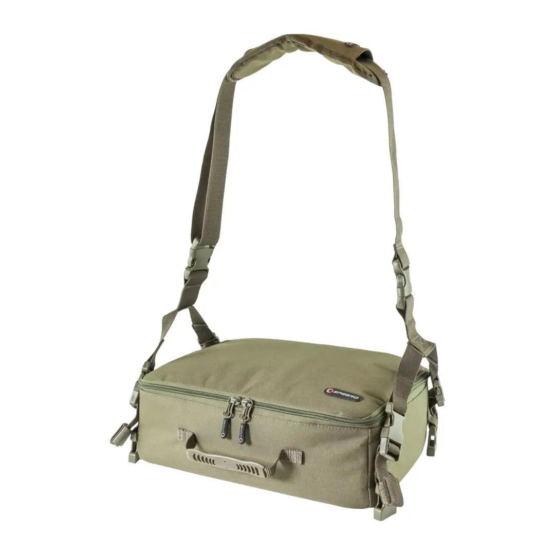 Olive green Speero Modular Clip On Cool Bag featuring adjustable straps and compartments