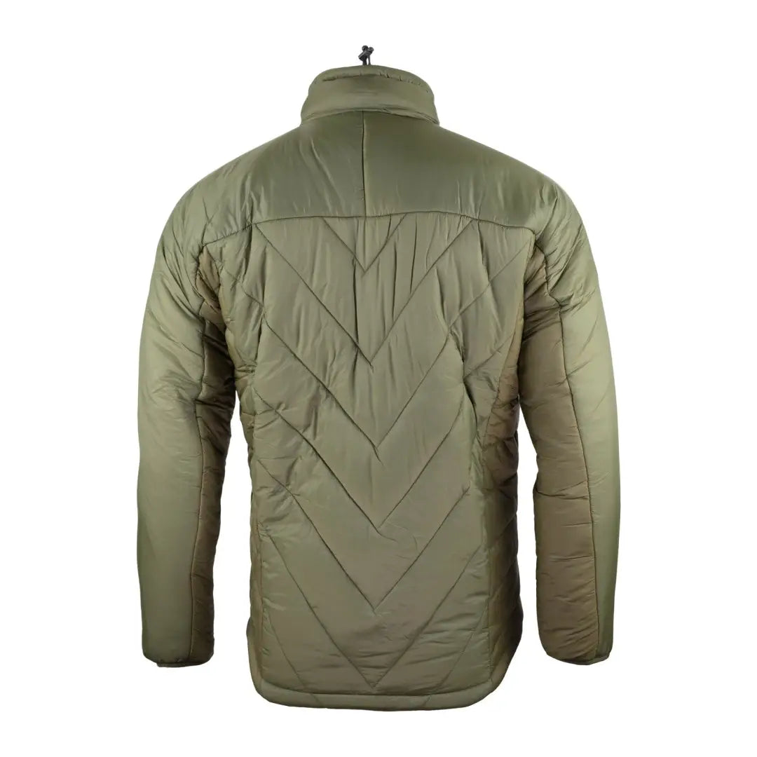 Olive green Speero Polaris Jacket with chevron stitching and high collar style