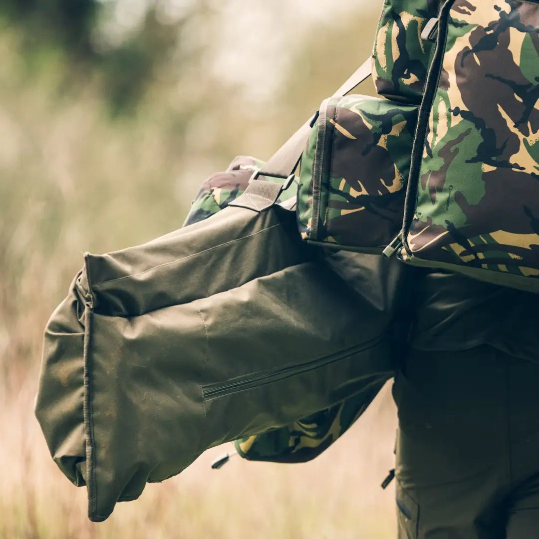 Military camouflage jacket with pockets for hunting and outdoor adventures in country clothing