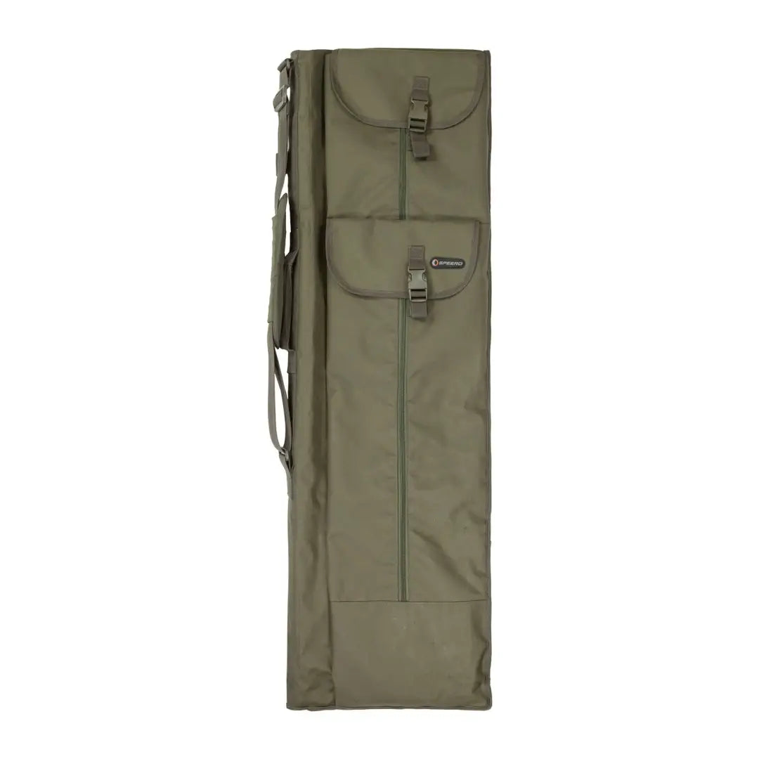 Olive green tactical rifle bag with pockets, perfect for hunting and outdoor adventures