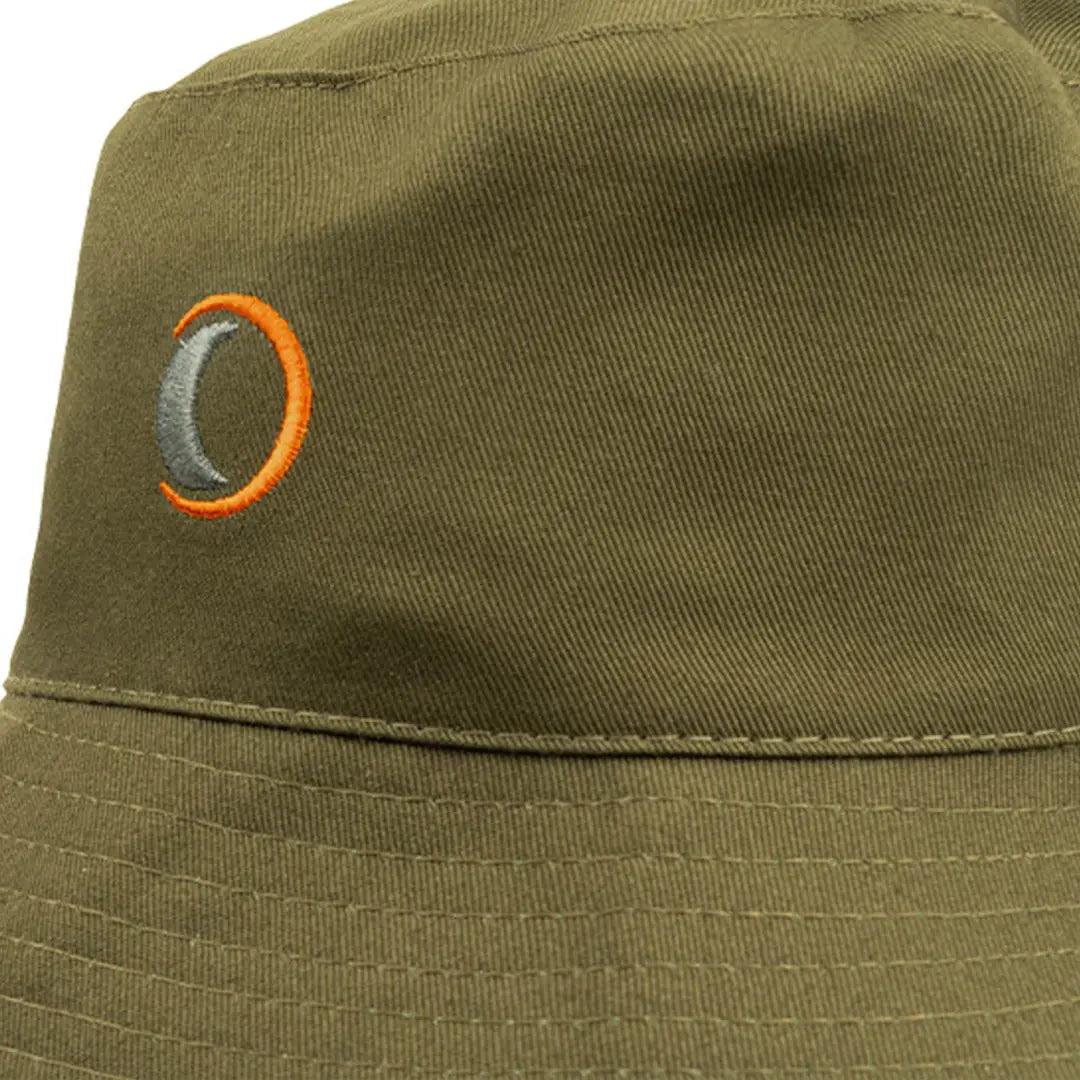 Olive green Speero Reversible Bucket Hat with orange and gray logo for stylish sun protection