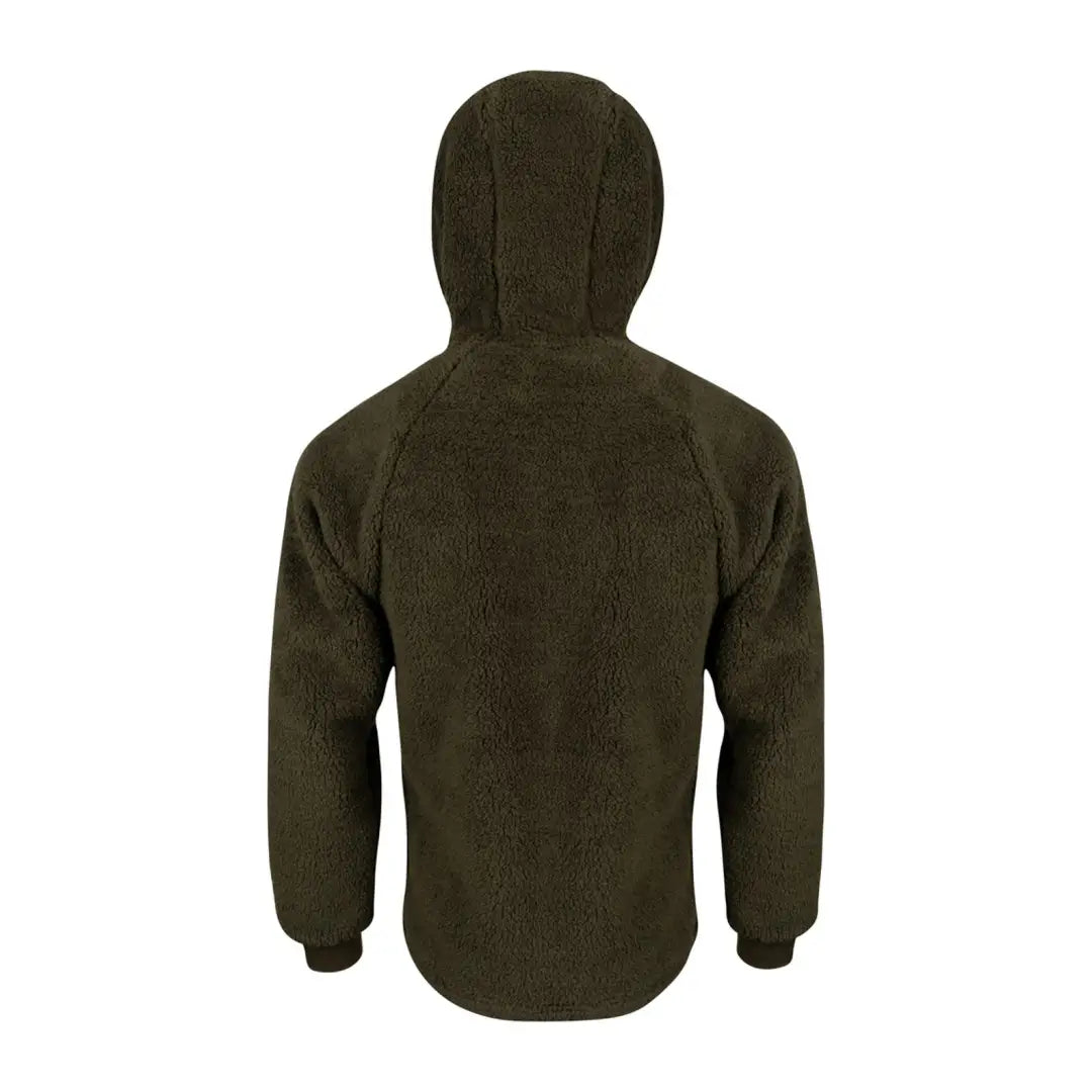 Back view of the dark green Speero Sherpa Fleece Hoodie, perfect for cozy style