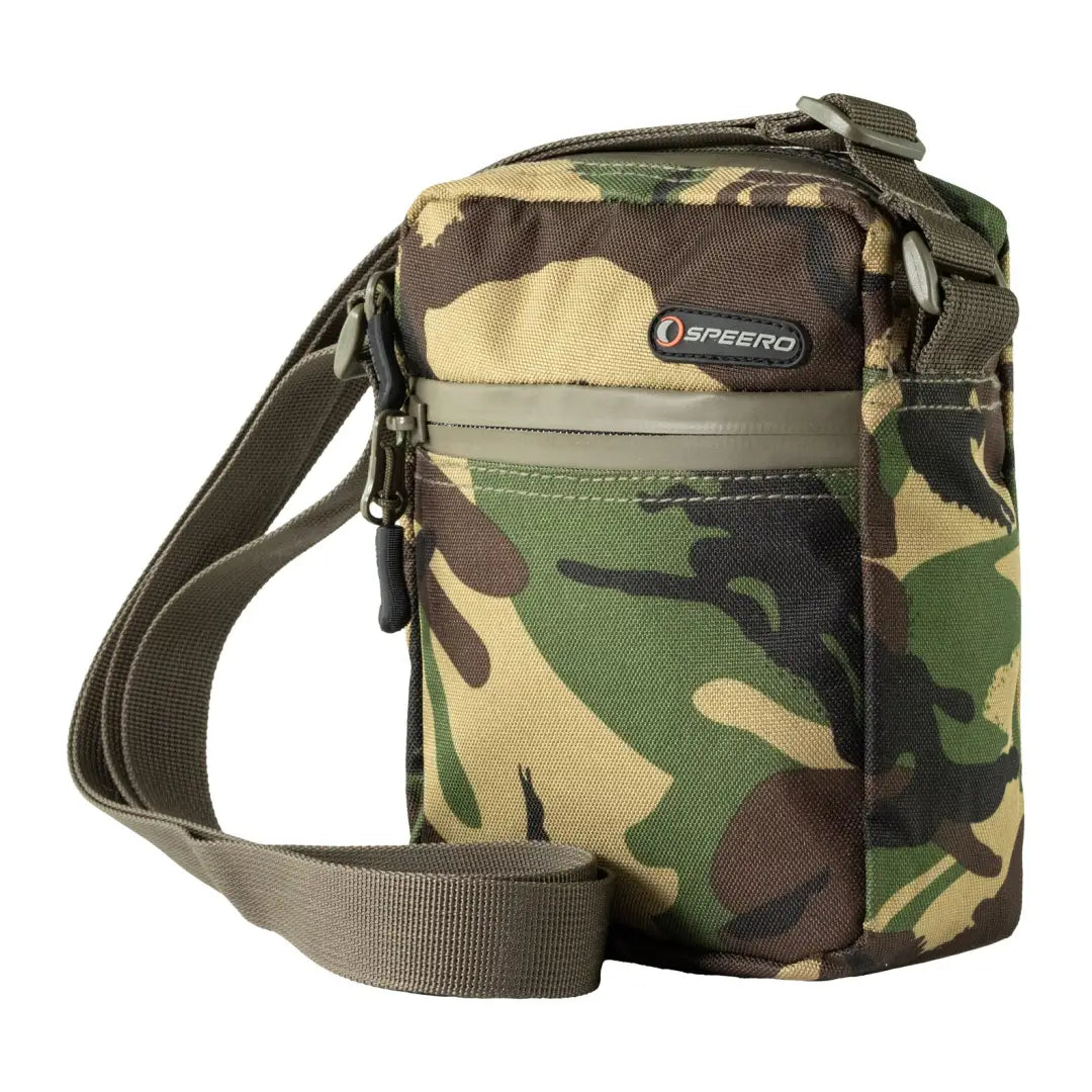 Camouflage Speero Valuables Bag with compartments and adjustable strap for convenience