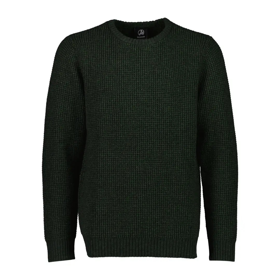 Dark green Waffle Knit Crew Jumper perfect for country clothing and hunting adventures