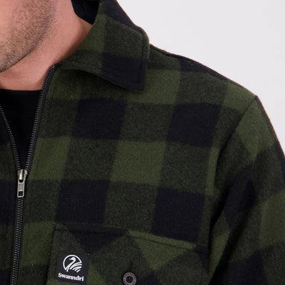 Green and black plaid half zip jacket from Swanndri Henderson for stylish comfort