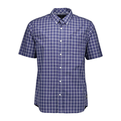 Blue and white checkered Swanndri Lancewood men’s short-sleeve shirt for casual style