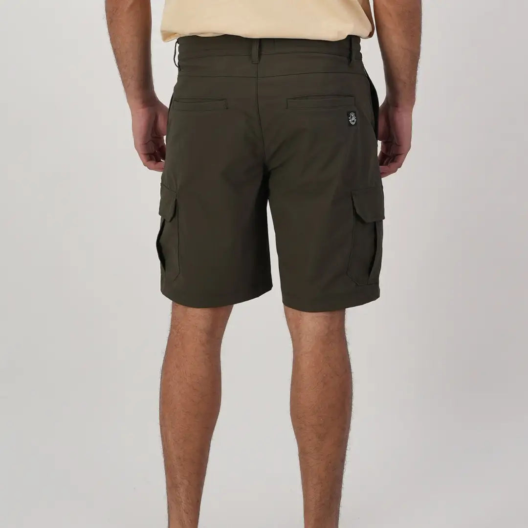 Dark green Swanndri Lawson Walk Shorts with side pockets perfect for outdoor adventures