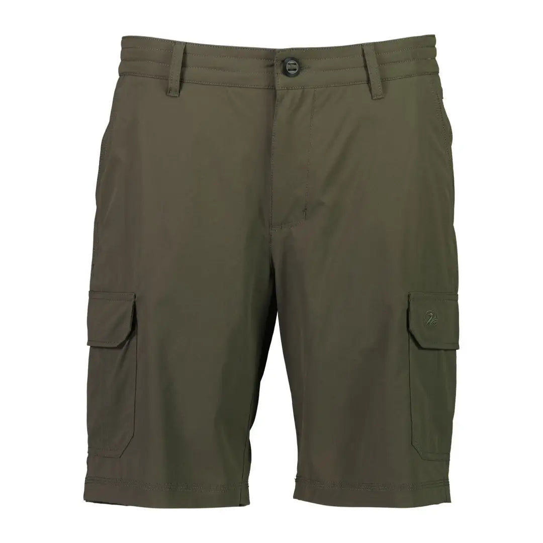 Olive green Lawson Walk Shorts with pockets and button closure for stylish comfort