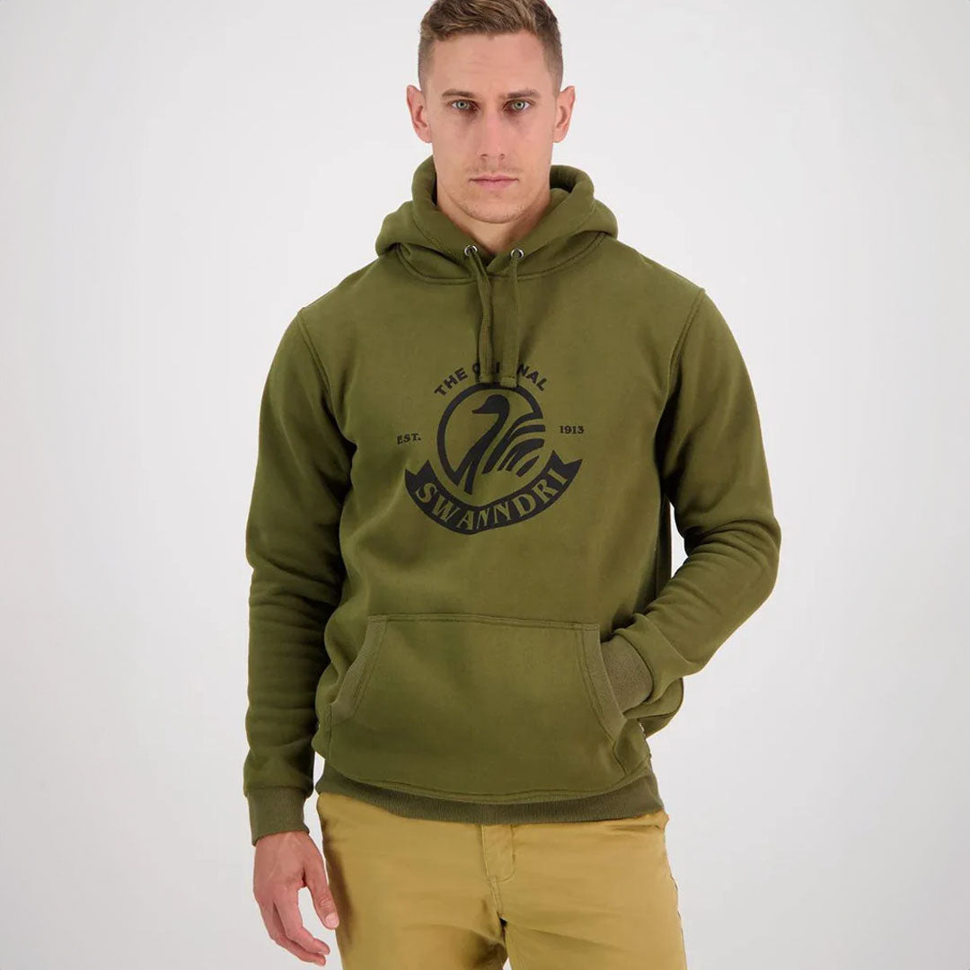 Olive green Swanndri Original Fleece Hoodie perfect for country clothing and outdoor adventures