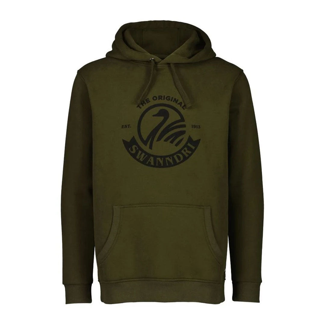 Olive green Swanndri Original Fleece Hoodie perfect for country clothing and outdoor adventures