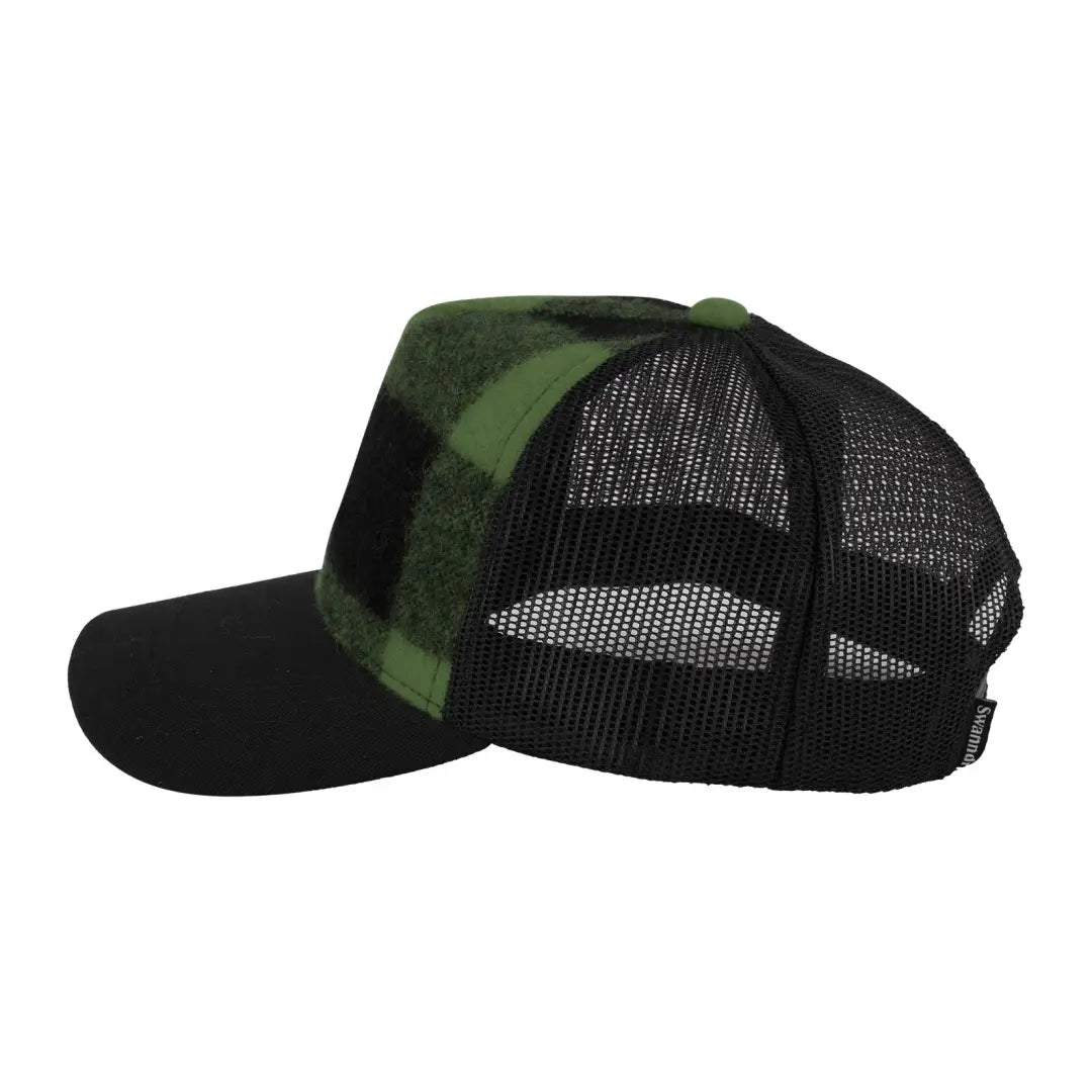 Camouflage baseball cap with black mesh back, perfect for country clothing and hunting