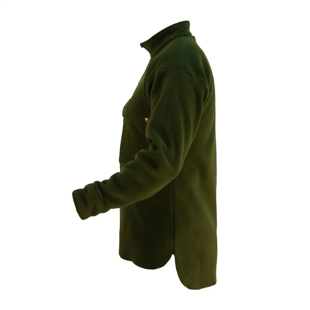 Dark green fleece pullover perfect for back-country hiking and country clothing style