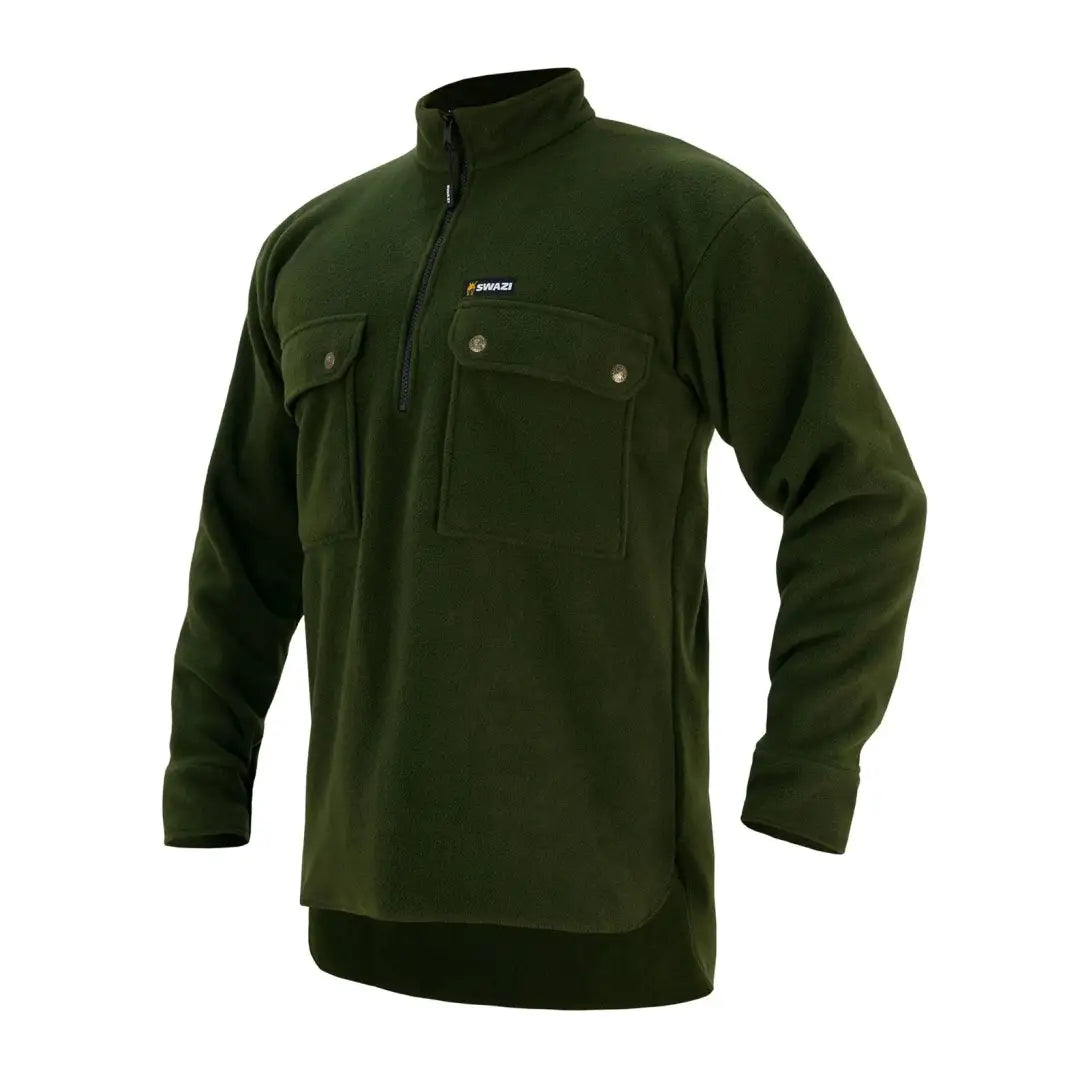 Dark green Swazi Back 40 Shirt fleece pullover, perfect for back-country hiking and fishing