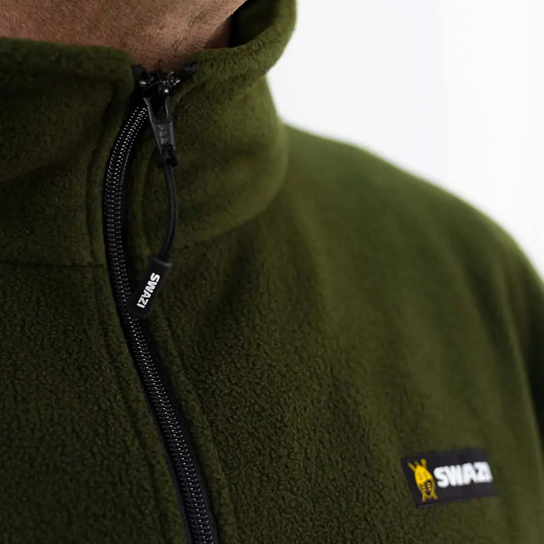 Green Swazi Doughroaster Fleece jacket with zipper and SNKZ logo patch