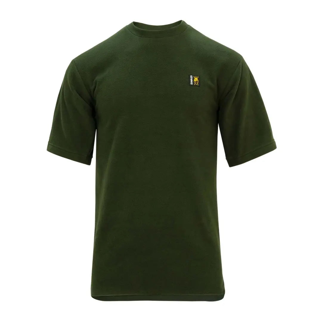 Dark green Swazi Micro Top t-shirt with a small yellow logo, perfect for country clothing adventures