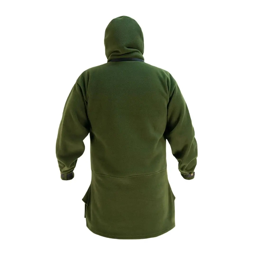 Green Swazi Nahanni Fleece Smock hoodie showing stylish back view