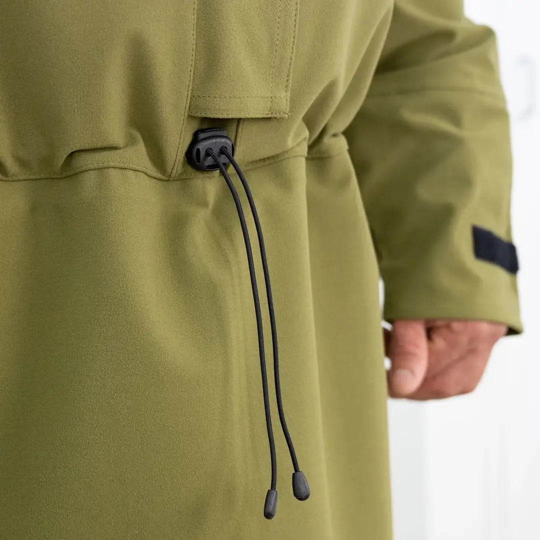 Olive green Swazi Tahr XP Smock with drawstring waist for wet weather adventures