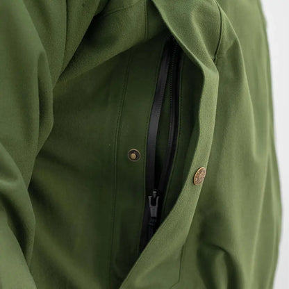 Green Swazi Tahr XP Smock with zipper and button closure, perfect wet weather jacket