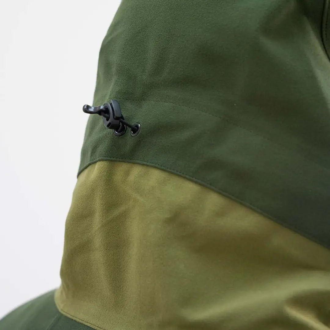 Drawstring toggle on the Swazi Tahr XP Smock for wet weather jackets and outdoor adventures