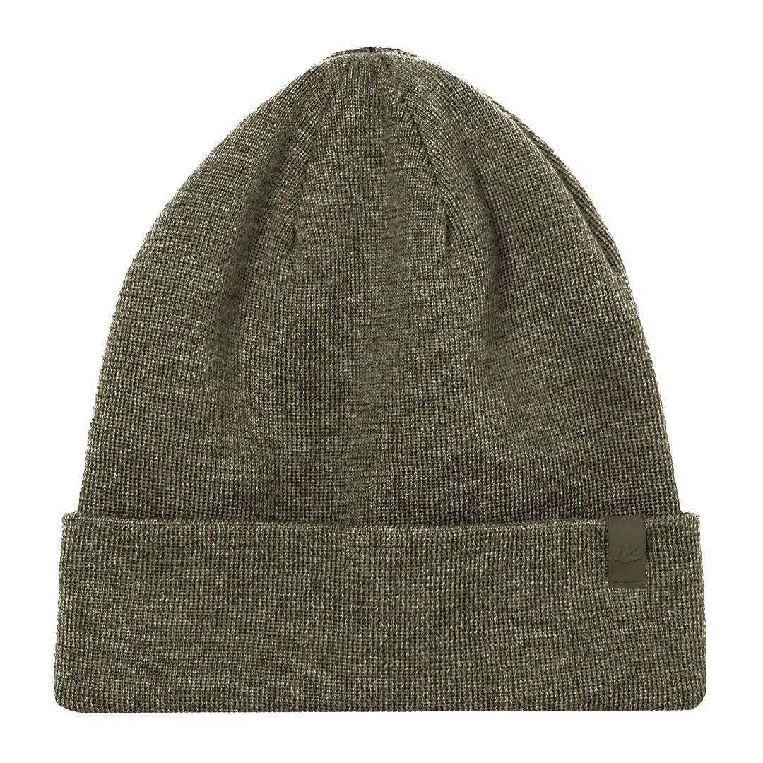 Olive green knit Tilley Hydrowool Beanie for hunting and outdoor country clothing