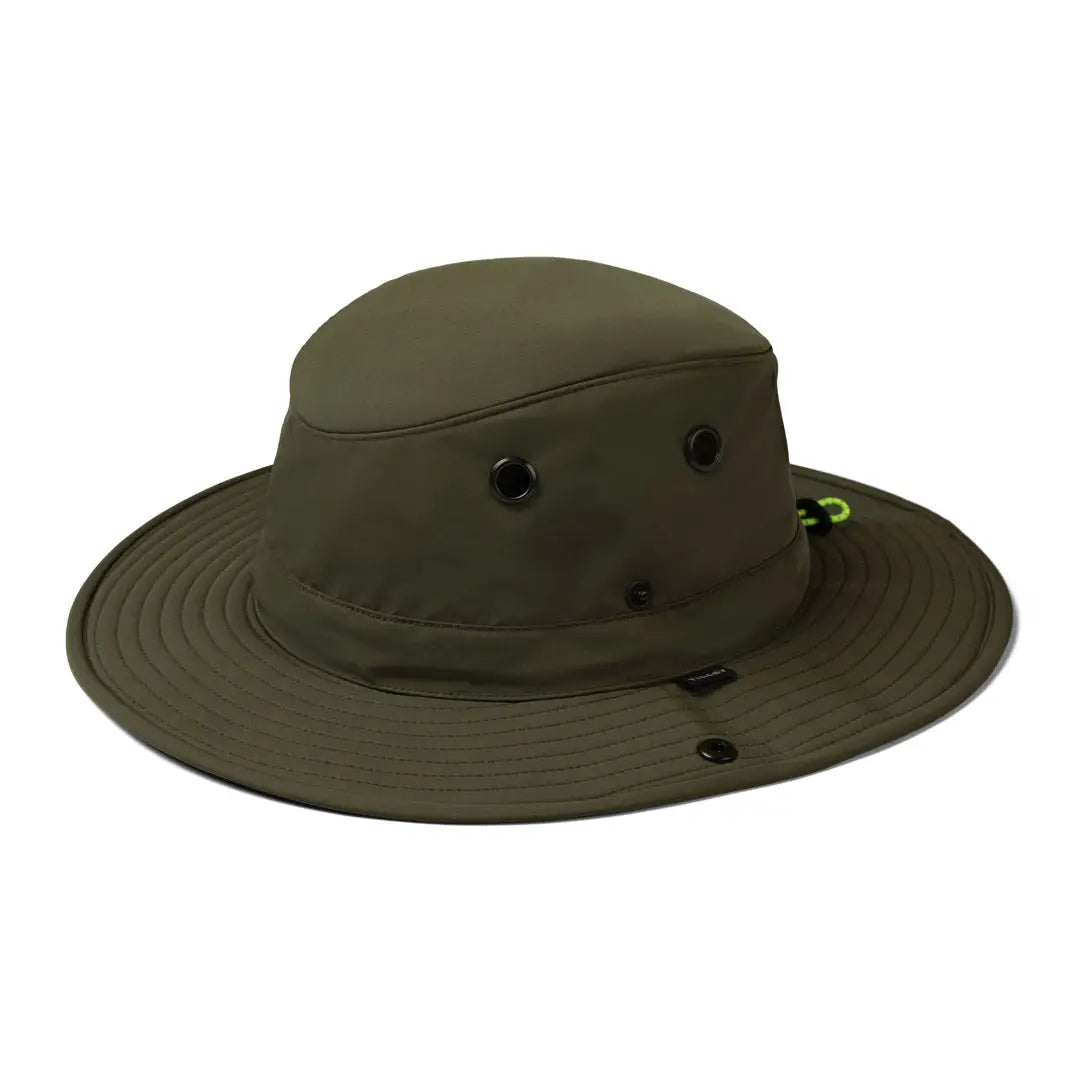 Olive green Tilley TWS1 All Weather Hat with ventilation and certified UPF 50+ protection