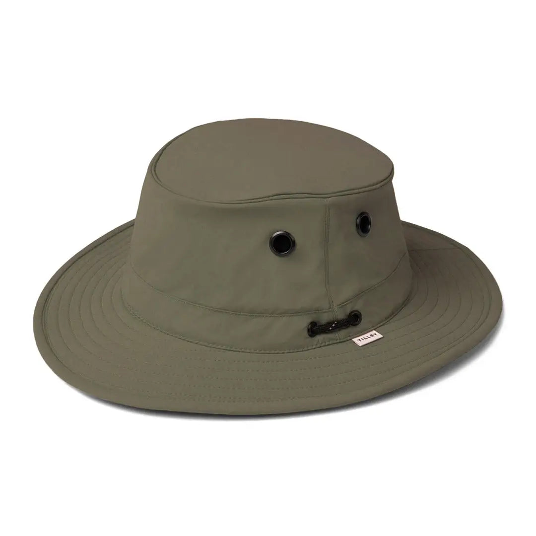 Olive green Tilley Ultralight T5 Classic hat with ventilation for country clothing adventures