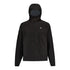 Black hooded Venture Ultralight Performance Running Jacket with white logo, perfect for lightweight stretch running