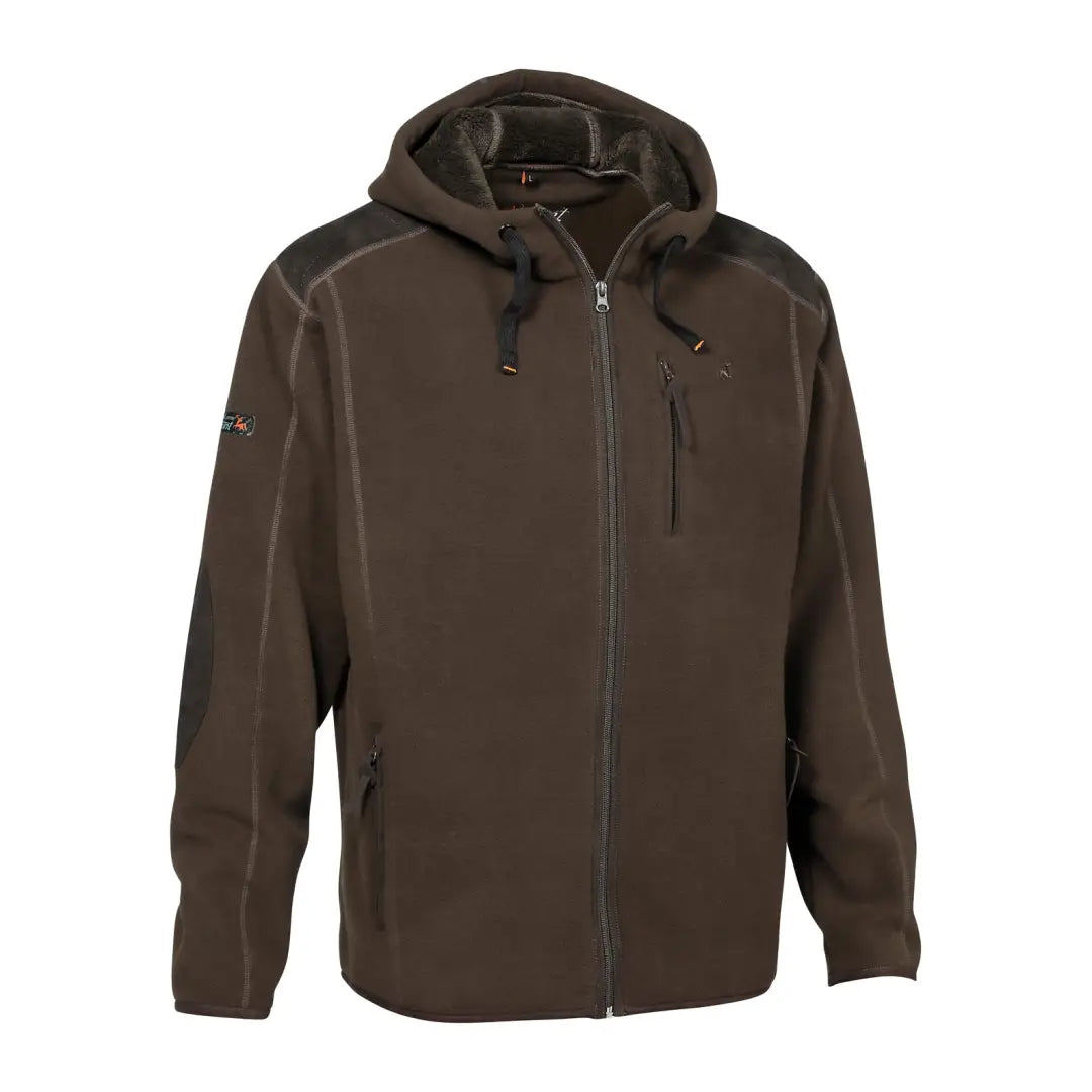 Brown Hooded Zip-Up Jacket with Pockets from Verney Carron Condor Collection