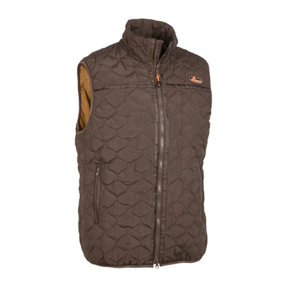 Brown quilted vest with high collar from Verney Carron Ibex Pro 3 In 1 Jacket