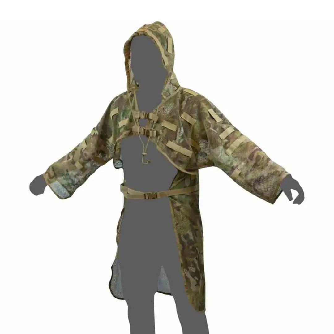 Camouflage jacket with hood and tactical gear, perfect for the Viper Concealment Vest