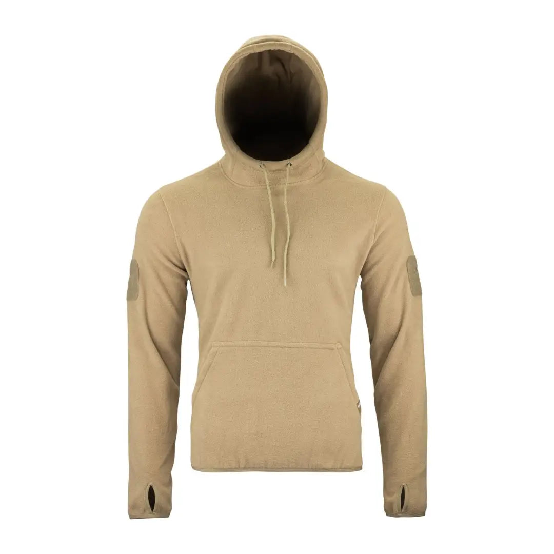 Beige Viper Fleece Hoodie with long sleeves and front pocket for comfy vibes