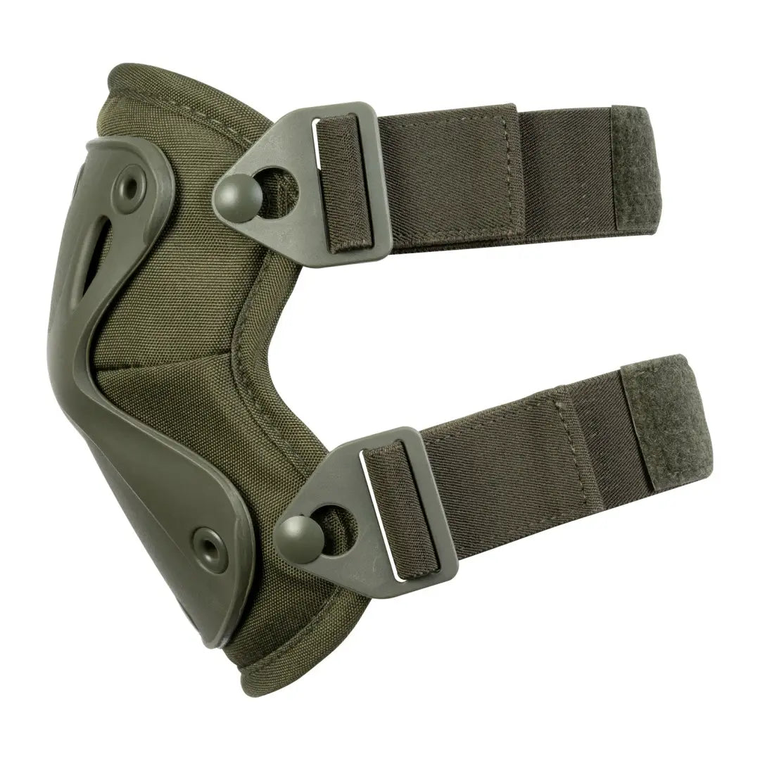 Military-style Viper Hard Shell Knee Pads in olive green with adjustable straps