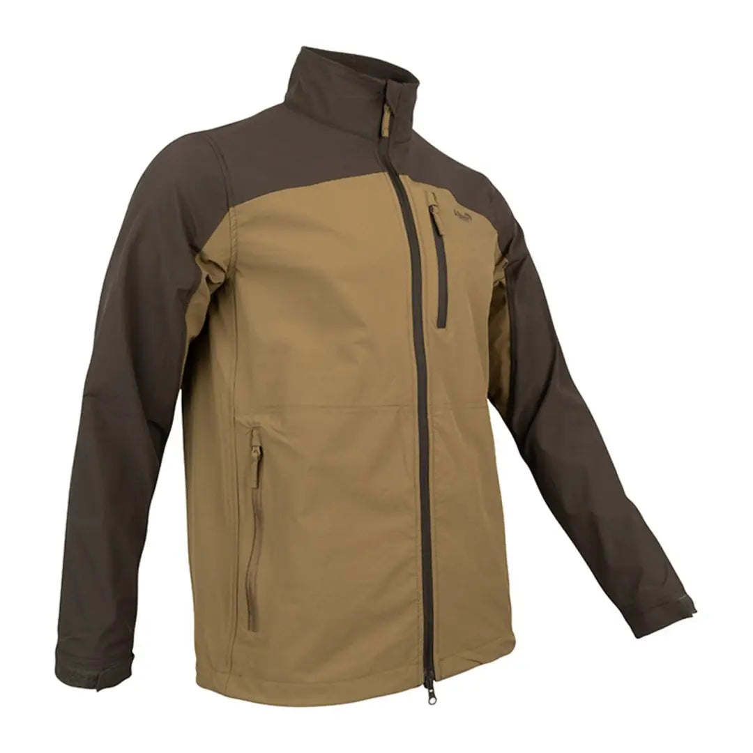 Two-tone Viper Lightweight Softshell jacket with full-length zipper and high collar