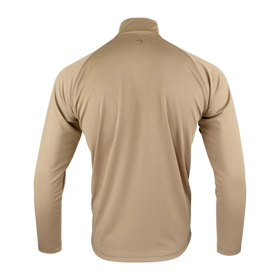 Beige long-sleeved Viper Mesh-Tech Armour Top with high collar for athletic wear