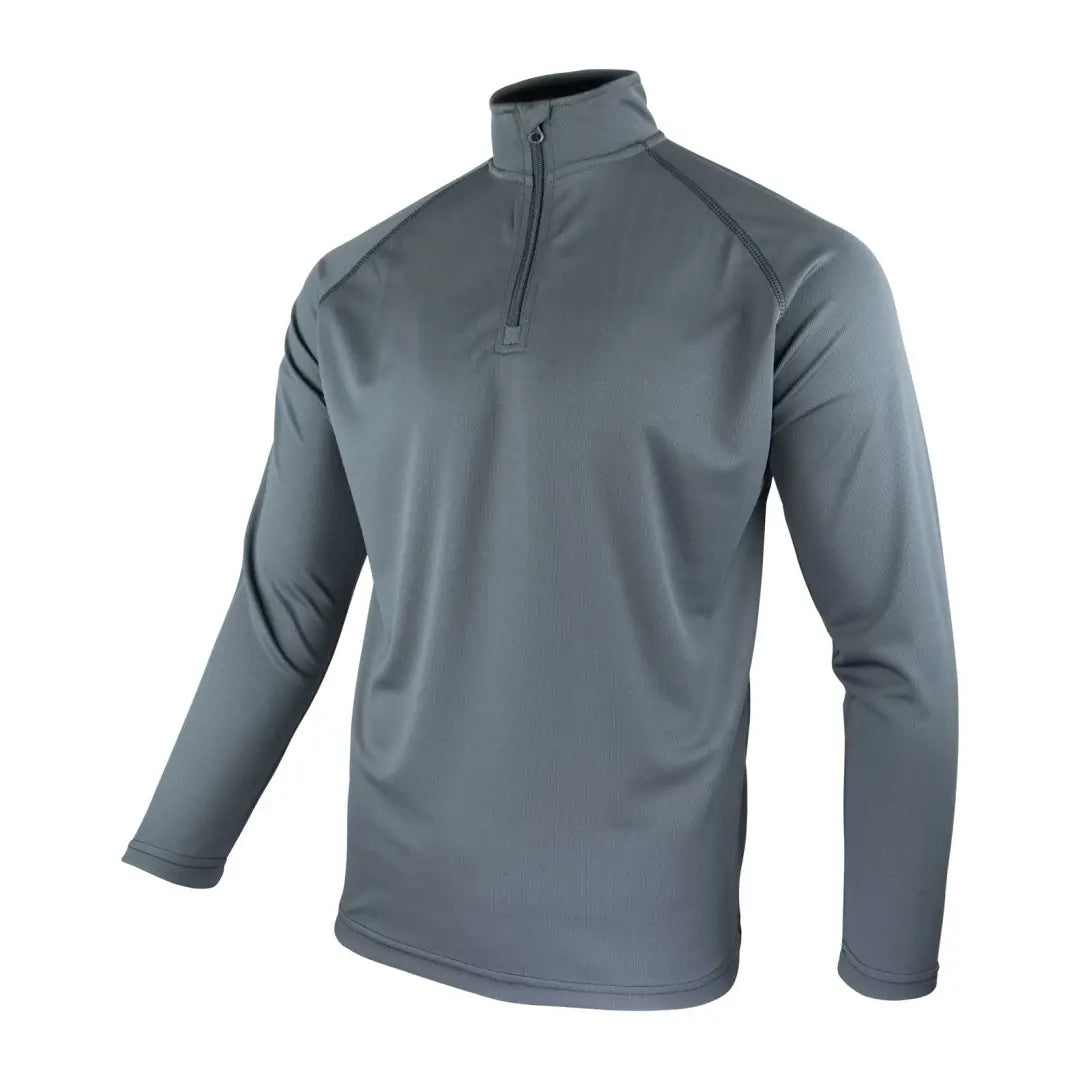 Gray quarter-zip athletic shirt from Viper Mesh-Tech for added comfort in country clothing