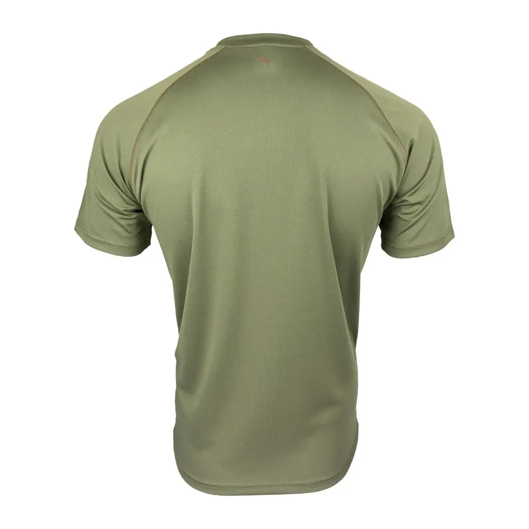 Olive green Viper Mesh-Tech T-Shirt seen from the back showcasing its cool design