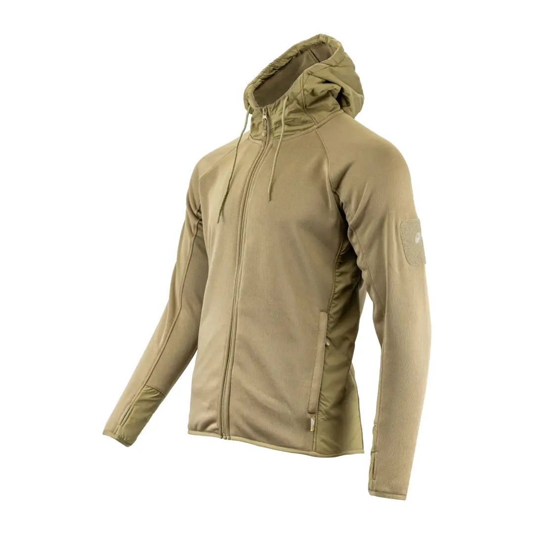 Tan Viper Storm Hoodie with zip closure and cozy brushed fleece lining for warmth