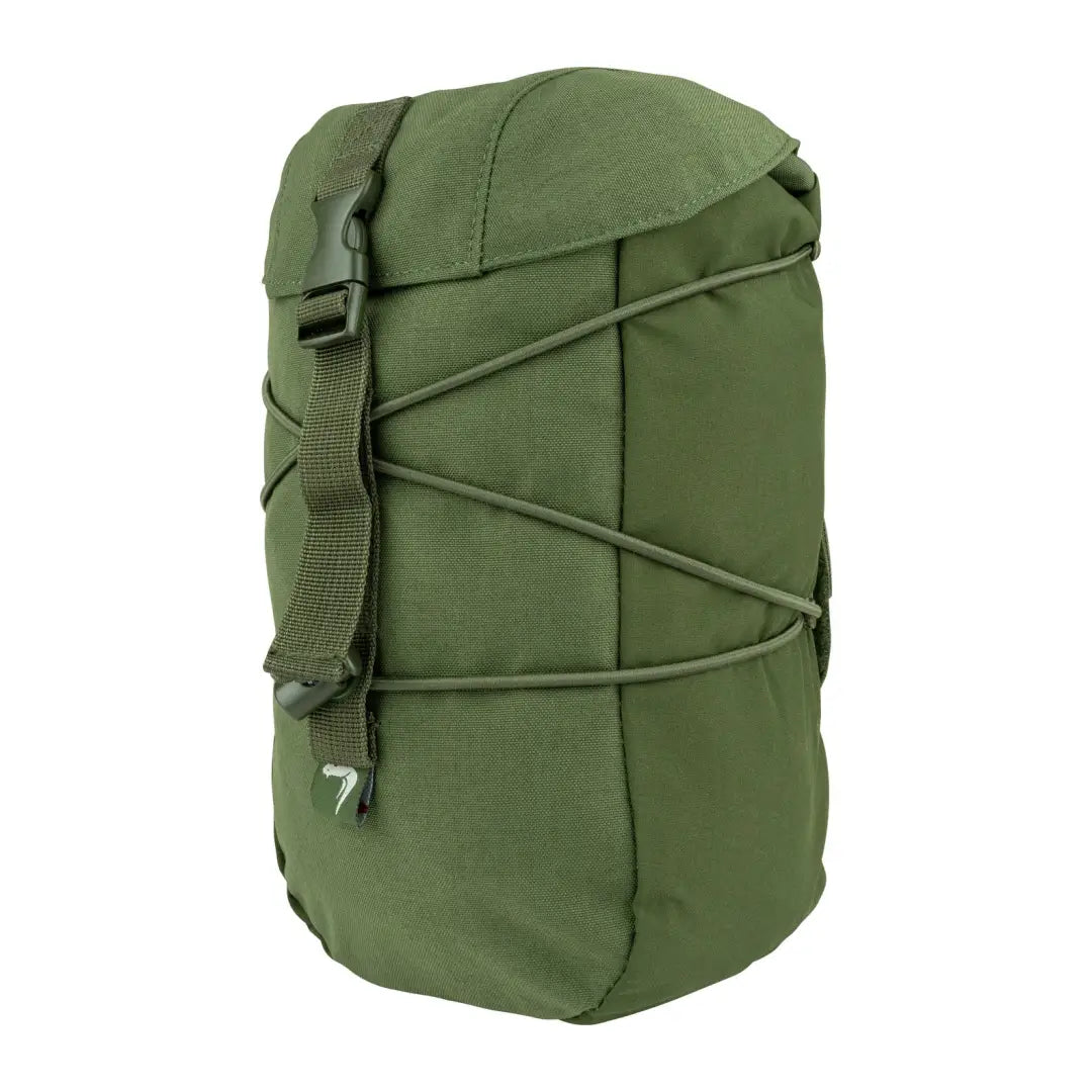 Olive green military backpack with crisscross straps, perfect for Viper Stuffa Pouch