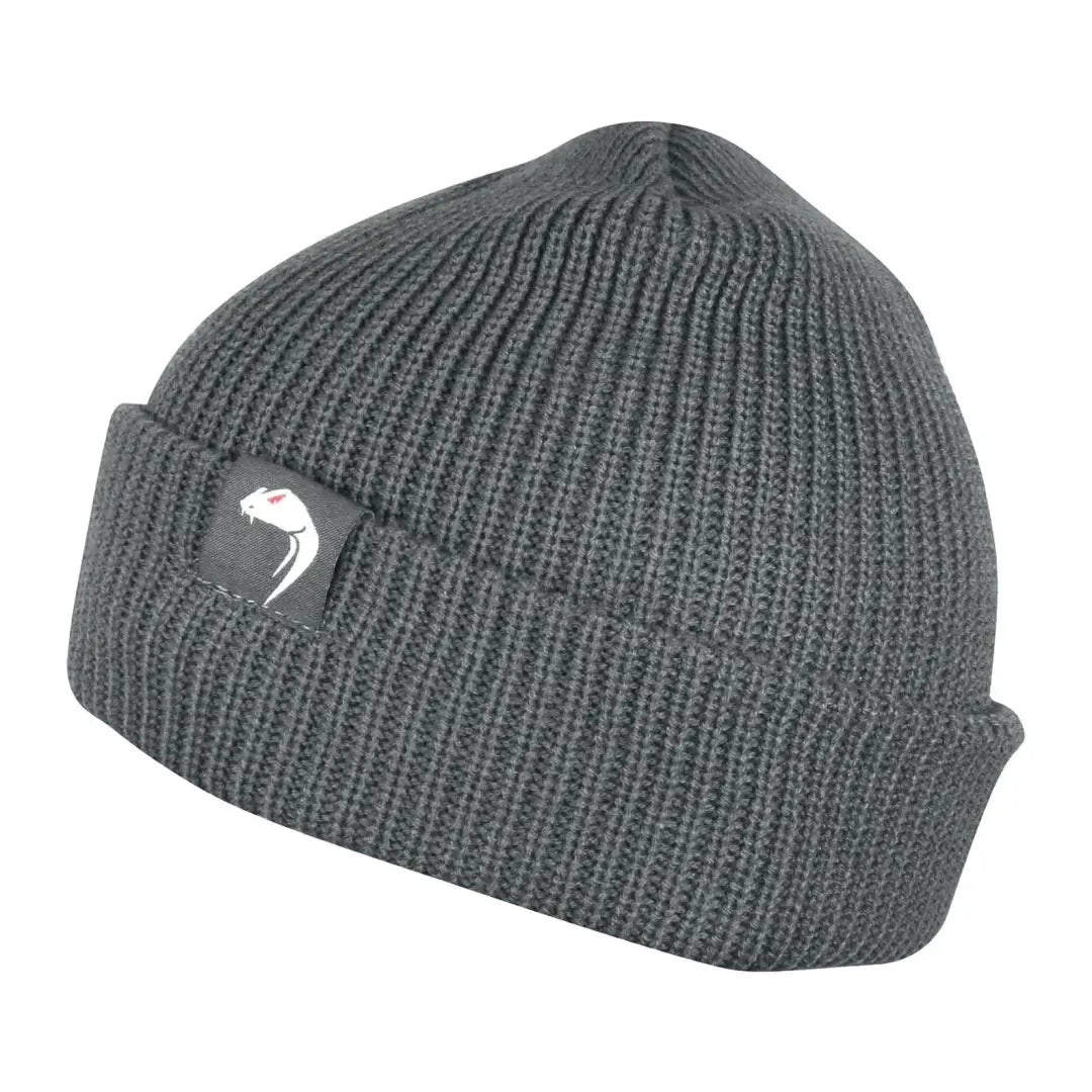 Gray knit beanie with a white logo patch from Viper Tactical Bob Hat collection